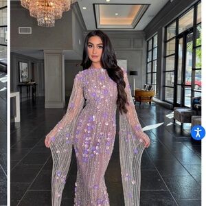 Elegant Sheer Evening Gown